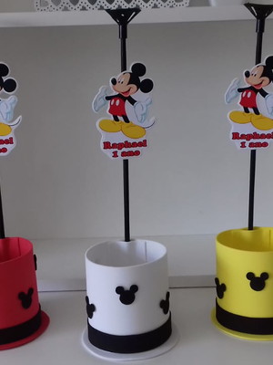 Kit com 10 centro / enfeite de mesa mickey - mod 3