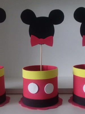 Kit com 10 centro / enfeite de mesa mickey - mod 4