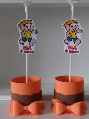 Kit com 10 centro / enfeite de mesa turma da mônica - chico