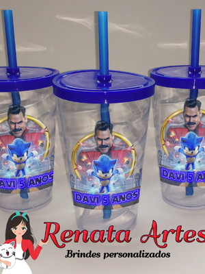 Copo com canudo 500ml sonic