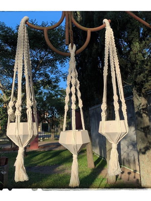 Kit macramê com vasinhos