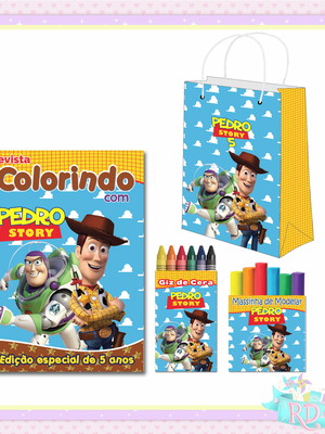 Kit colorir com massinha e sacolinha toy story