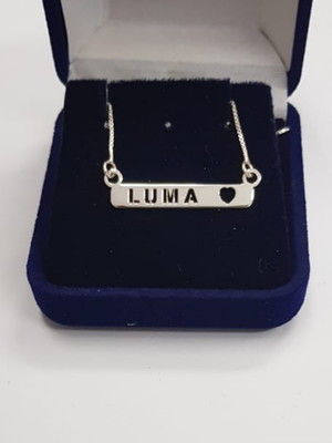 Pingente de prata nome até 6 letras c corr45cm ls