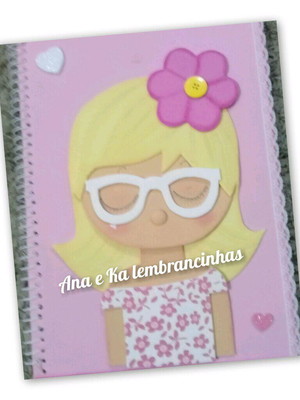 Caderno decorado bonecas/meninas