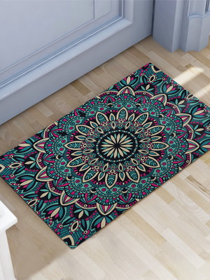 Tapete decorativo 60x40cm mandala azul e rosa