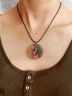 Orgonite pingente pirita e citrino