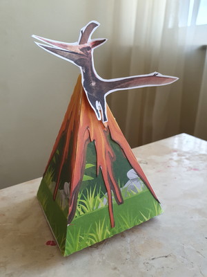 Caixa vulcão dinossauros