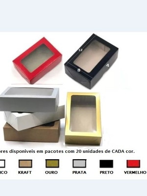 20 caixas com visor 12 x 8 x 4 uma cor a escolher