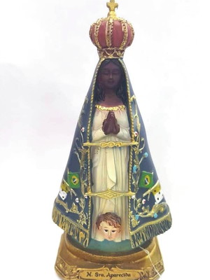 2 esculturas imagem nossa senhora aparecida 11cm resina