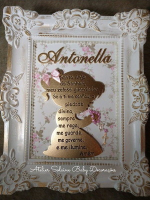 Quadro oração santo anjo menina