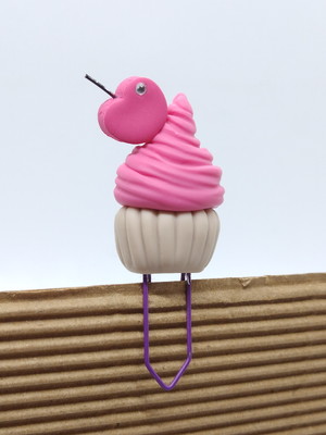 Clips com enfeite em biscuit cupcake coleção frutas