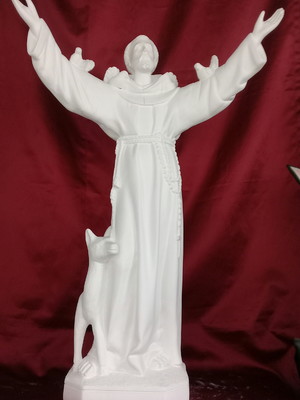 St1159-são francisco de assis 85 cm em gesso cru