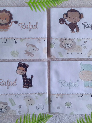 Fraldinha de ombro tema safari baby