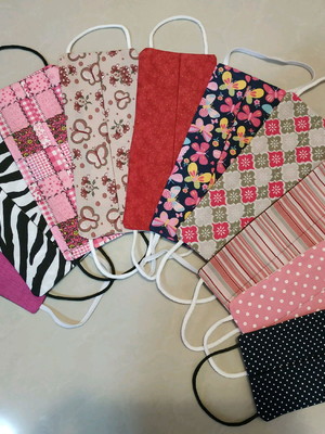 Kit 10 máscaras femininas tecido 100% algodão