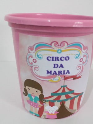 Baldinho de pipoca - circo rosa (10 unidades)