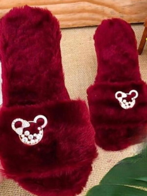 Chinelufa modelo slide da minnie