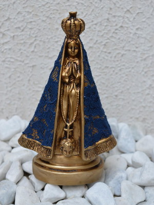 Imagem nossa senhora aparecida manto em renda 20 cm
