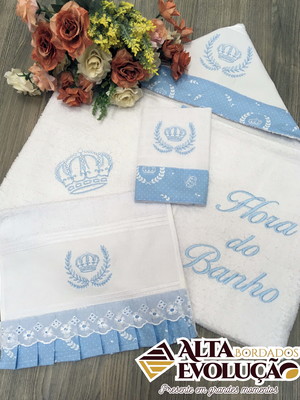 Enxoval bebê personalizado com nome kit 3 peças