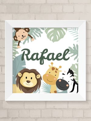 Quadro porta de maternidade personalizado - safari