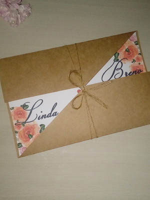 Convite linda e breno - papelaria living coral