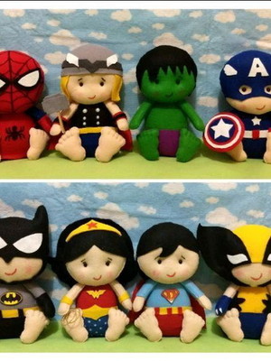 Kit 2 super heróis baby em feltro
