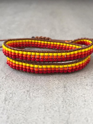 Pulseira tear 2 voltas miçangas