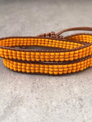 Pulseira tear 2 voltas miçangas