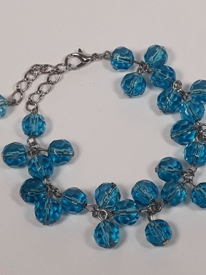 Pulseira de cristal azul claro