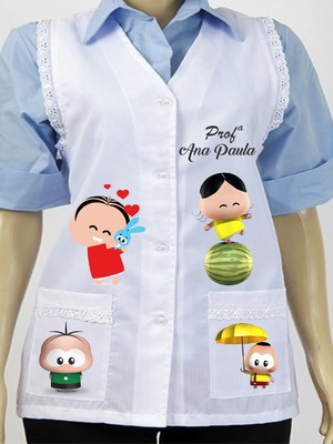 Avental jaleco professora - personalizado