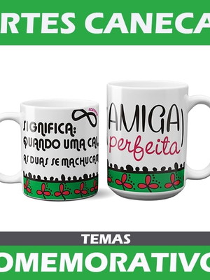 Artes canecas tema comemorativos