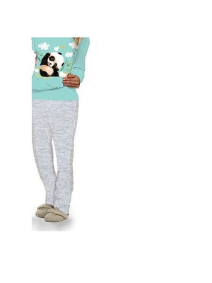 Pijama infantil manga longa panda