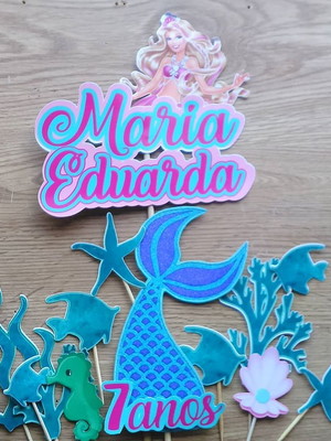 Topo de bolo barbie sereia