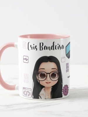 Caneca feminina presente personalizado profissão ti