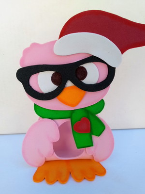 Porta bombom coruja natal