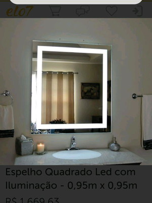 Espelho retangular com iluminação de led - 95,2 l x 110 a cm