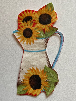 2 patch aplique termocolante vaso flores girassol 2 unidades