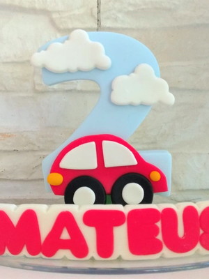 Vela personalizada - tema: carrinho