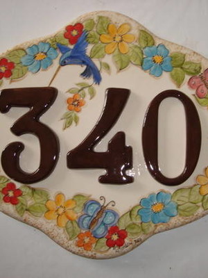 Placa numero para casa com ns. aplicados