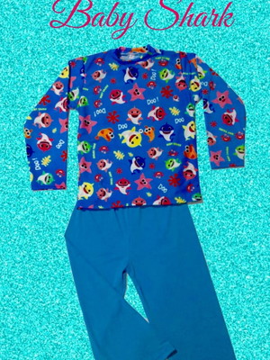 Pijama infantil longo baby shark (pronta entrega)