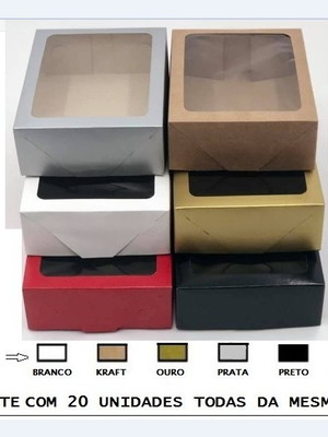 20 caixas com visor 14x11x5 pct com uma cor a escolher
