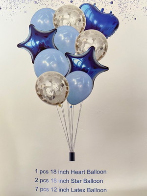Kit buque balão azul arranjo 10 baloes