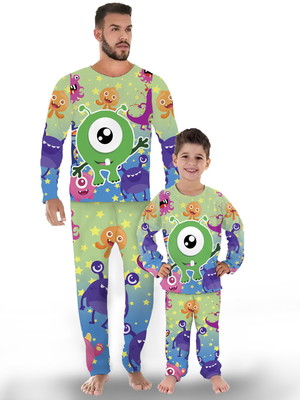 Kit de pijama tal pai, tal filho monstros s. a