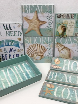 Conjunto decorativo praia beach house nautico 7 peças