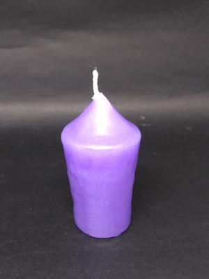 Kit c/ 3 velas cônica da transmutação - lavanda e sal grosso