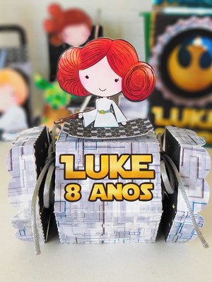 Caixa bala com aplique 3d star wars