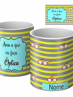 Canec personalizada amo o que eu faço óptica