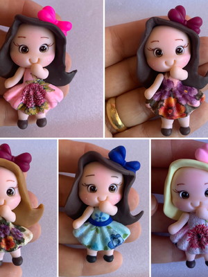 Apliques bonequinhas e princesas para laços
