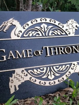 Quadro em alto relevo game of thrones geek series 44 cm