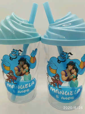 Copo chantilly 300ml aladdin e jasmine