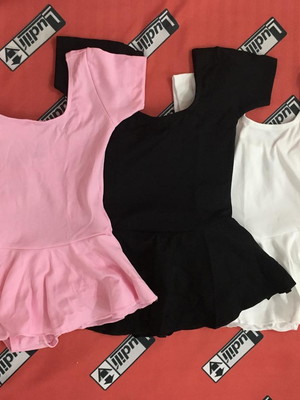 Collant para ballet meia manga com saia